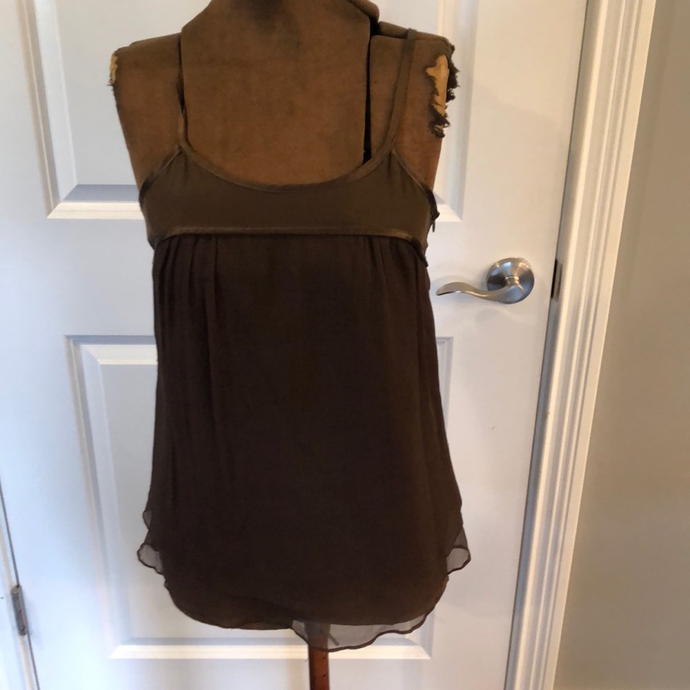 Capital Tailors size small brown silk shirt